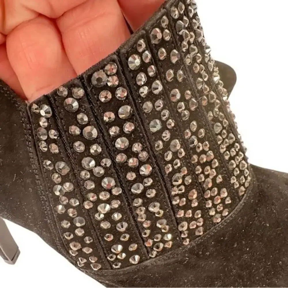 Vero Cuoio Black Studded Heels Women’s Euro 37 Leather Shoes